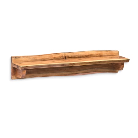 Alaterre Furniture Alpine Natural Live Edge Wood 36" Mantel Shelf AWAA4320